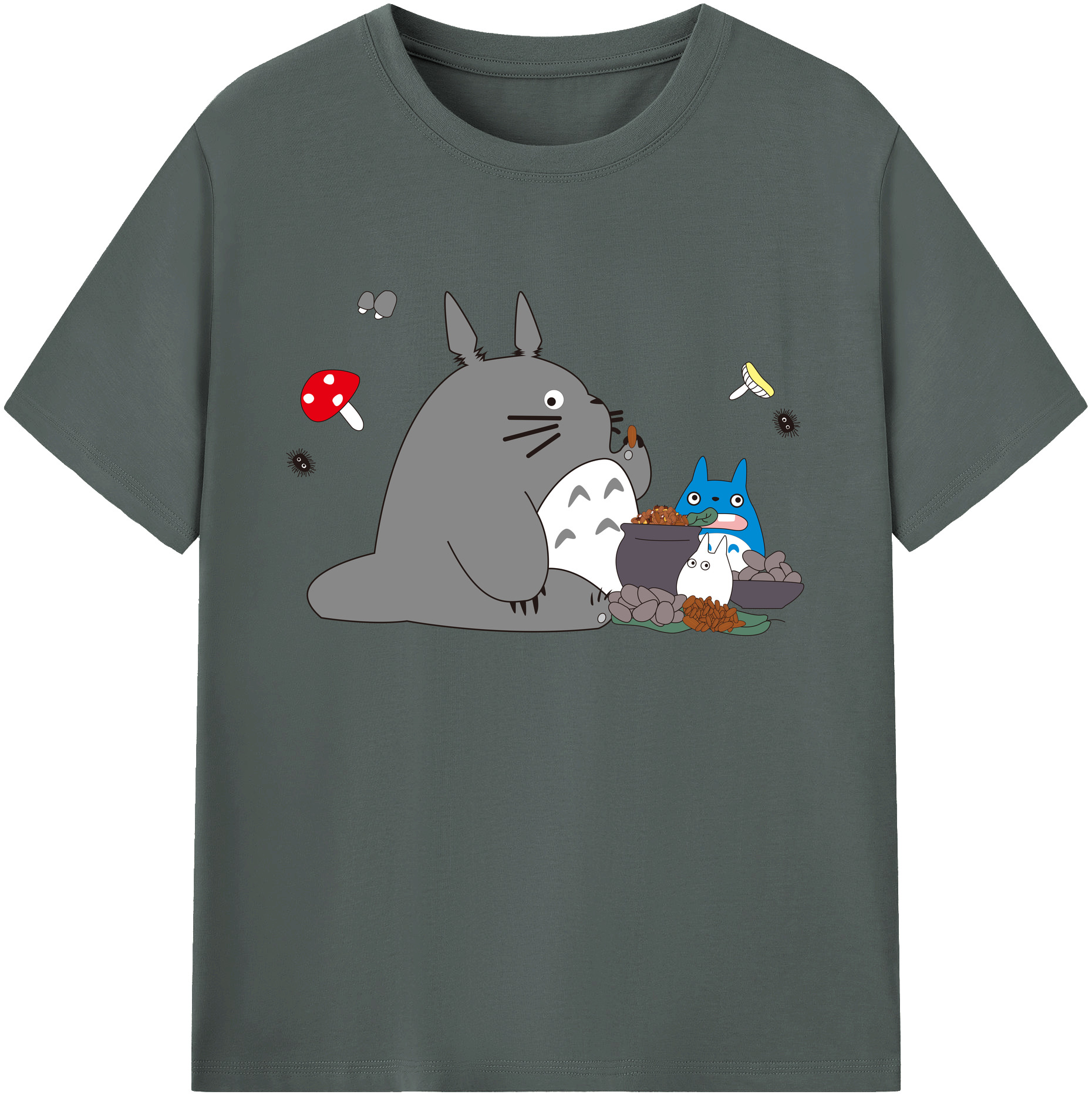 （画像用） となりのトトロ 草壁メイ 草壁サツキ My Neighbor Totoro Satsuki Kusakabe Mei Kusakabe 綿100％ メンズ半袖Tシャツ｜肌触りやわらか＆通気性